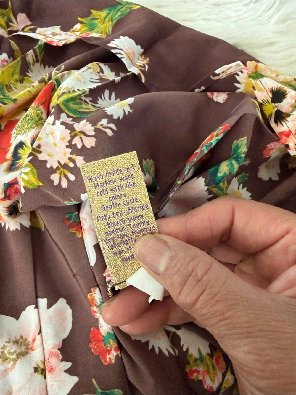 Princess Vera wang Brown Floral Pleated Mini Skirt Size Medium